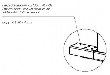 PERCo - RF01 0 - 07 накладка нижняя для стыковки ограждения PERCo - MB - 15D