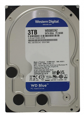 WD30EZAZ, Жесткий диск HDD SATA-III WD Blue, 3ТБ, 3.5&quot;, 6GB/S, 5400об/мин, 256МБ