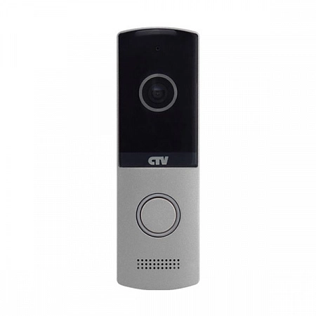 CTV-D4003NG S (Silver) Вызывная панель для видеодомофона, металличесикй корпус с акриловым покрытием, подсветка кнопки вызова, встроенный блок управления замком (БУЗ), уголок и козырек в комплекте