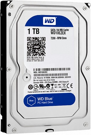 Western Digital WD Caviar Blue HDD SATA  -  III WD10EZEX Жесткий диск 1ТБ, 3.5, 7200об/мин, 64Мб