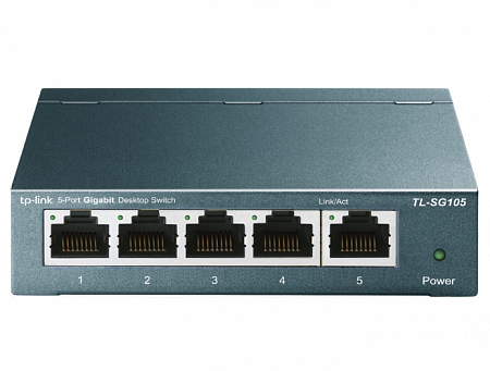TP-Link TL-SG105 Настольный коммутатор с 5 портами 10/100/1000 Мбит/с.